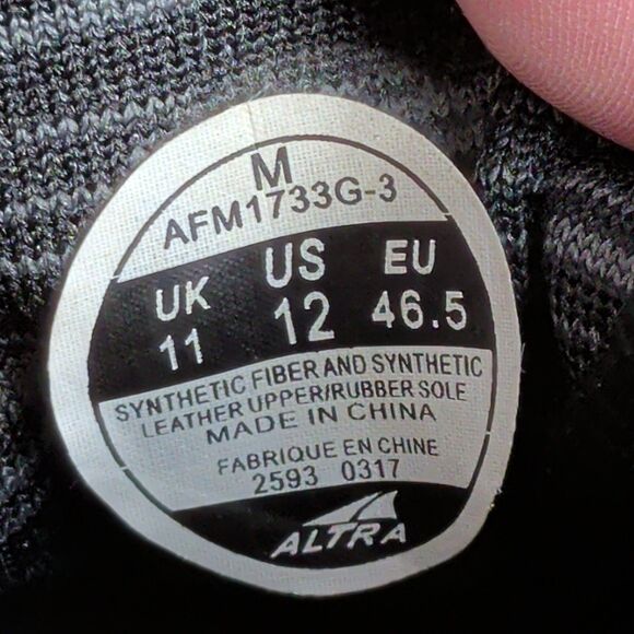 Altra Escalante Running Shoes Sneakers Mens Size 12 Gray Black White AFM1733G-3 - Picture 9 of 9